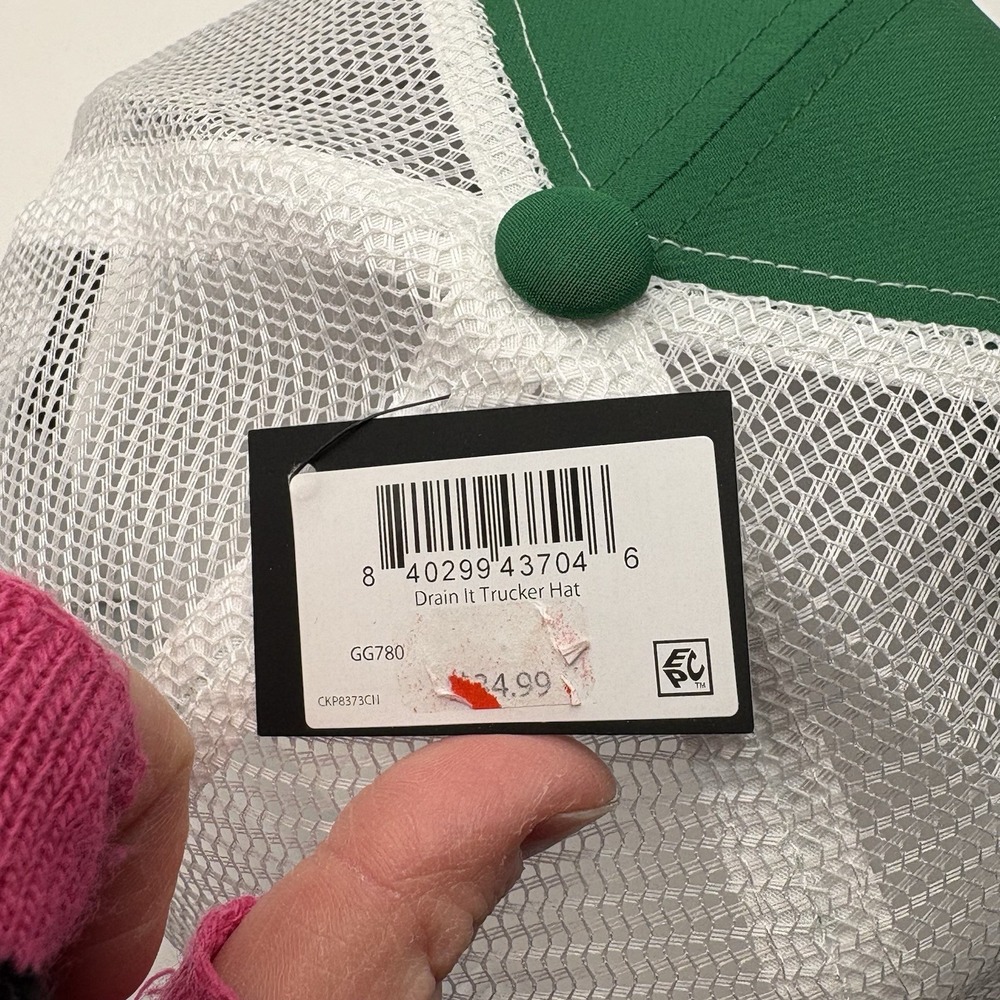 Good Good Golf "Drain It" Trucker Cap NWT Hat Adjustable Green Mesh Breathable - Picture 7 of 7